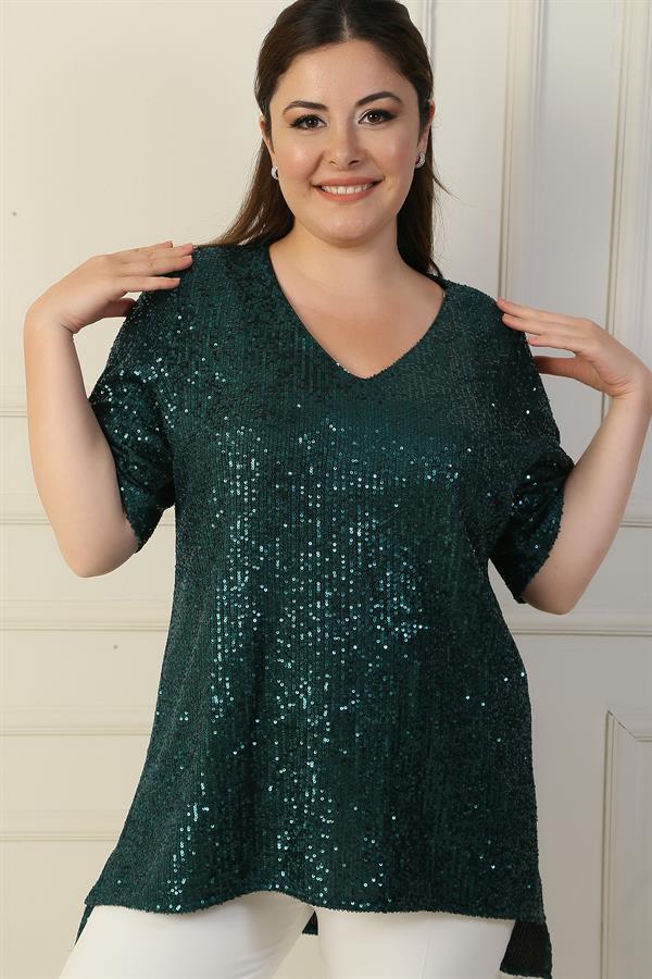 V-Neck Sequin BB Tunic