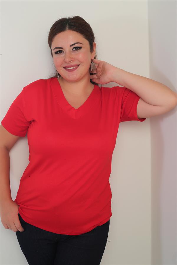 Chemisier grande taille en lycra à col en V pour femme