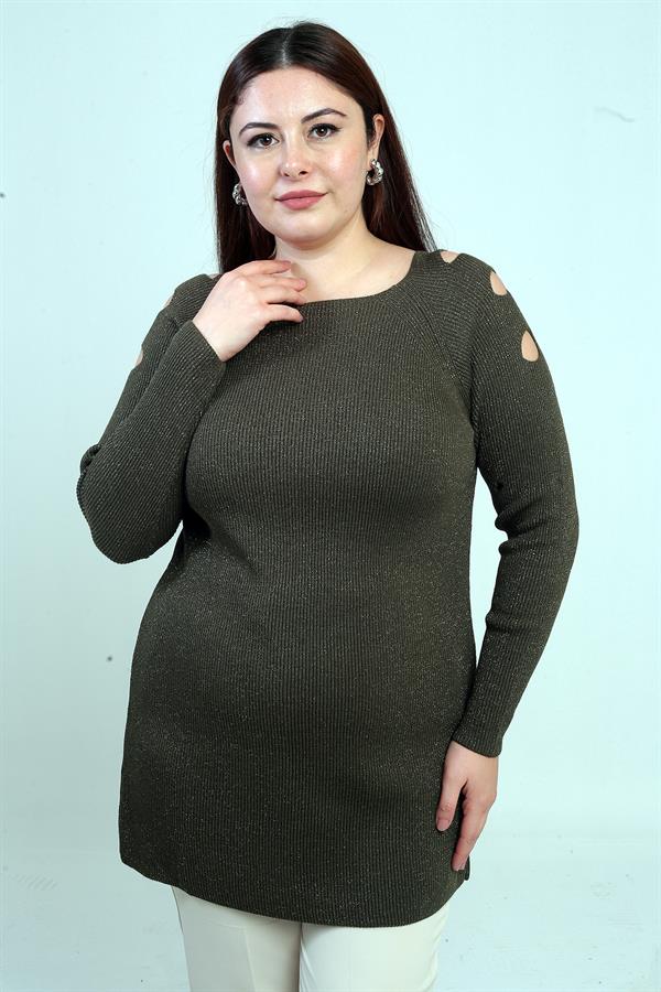 Pull tunique de sport grande taille à épaules dénudées