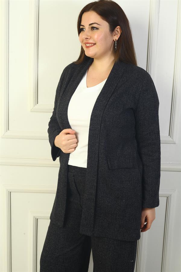 Women's Shawl Collar Snowdrop Plus Size Cashmere Jacket