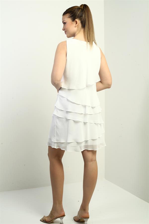 Women's Lined Layered Chiffon Dress