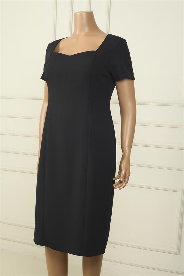 Robe en crêpe doublée à manches courtes pour femme, grande taille