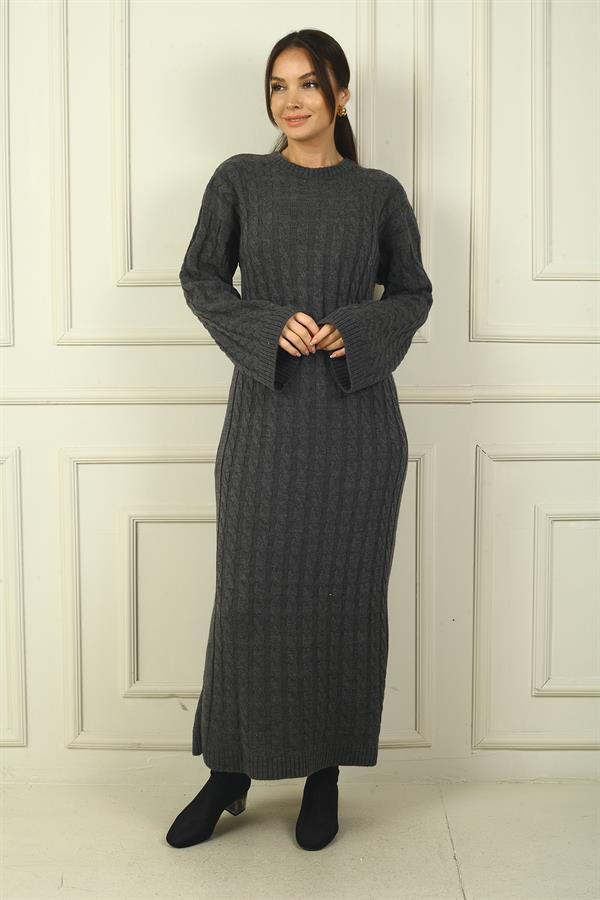 Women's Braided Relaxed Fit Acrylic Long Dress