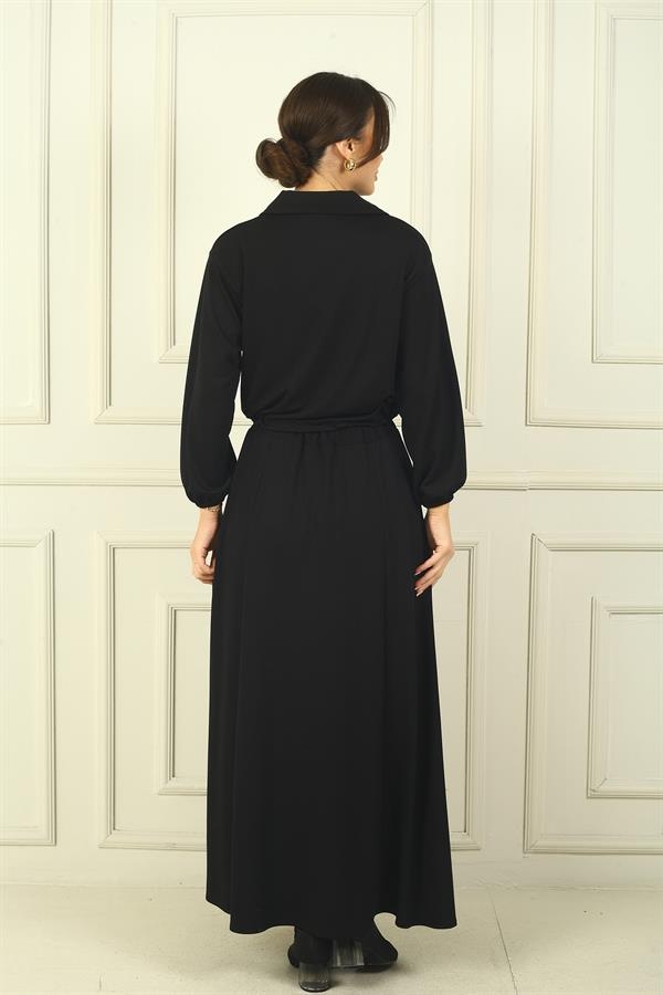 Women's Front Zippered Jacket and Elastic Waist Long Skirt Osyho 2-Piece Set