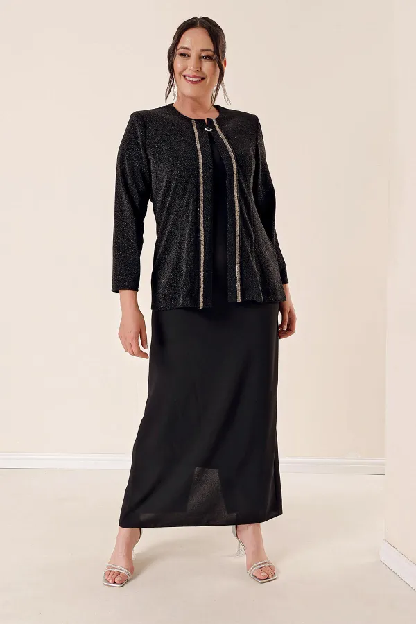 Ensemble veste doublée à paillettes et pierres BB