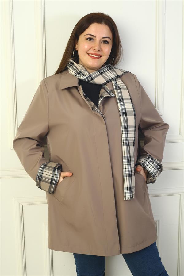 Trench-coat croisé pour femme avec boutons dissimulés sur le devant et poches