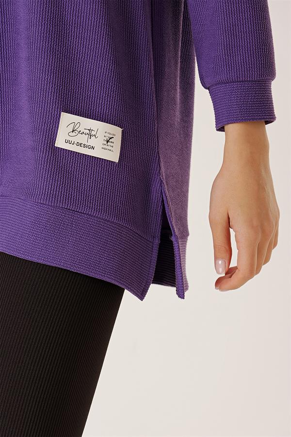 Yanları Yırtmaçlı Örme Tunik Bluz