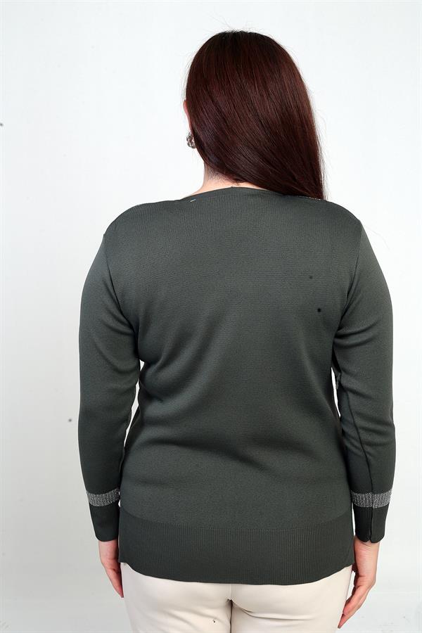 Chemisier grande taille à col en V pour femme, orné de paillettes