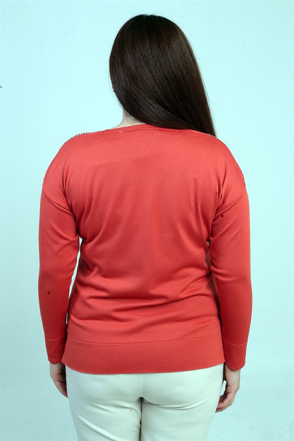 Chemisier en maille grande taille à imprimé pierre et col en V pour femme