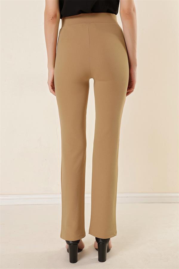 Kadın Yüksek Bel Toparlayıcı Çımalı Palazzo Pantolon