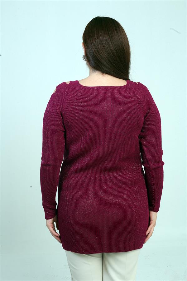 Pull tunique de sport grande taille à épaules dénudées