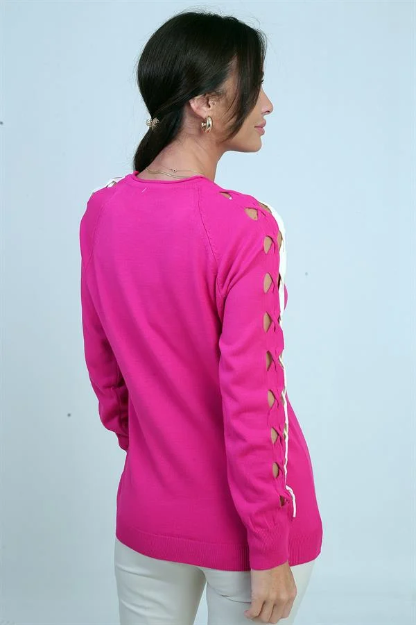 Chemisier rayé à manches longues pour femme