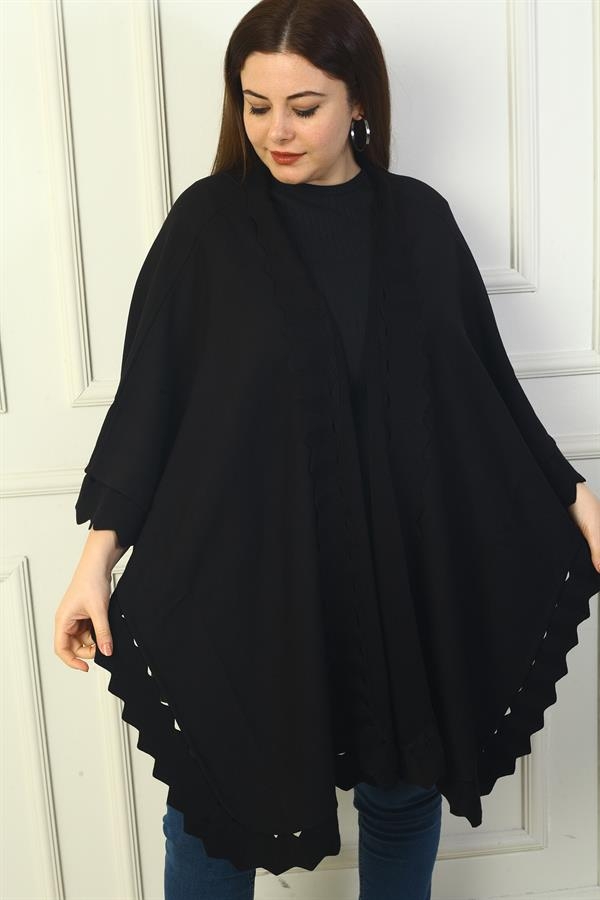 Women's Laser Cut Plus Size Acrylic Poncho