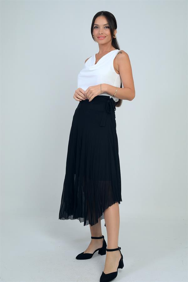 Kadın Yanları Kısa Astarlı Uzun Tül Etek