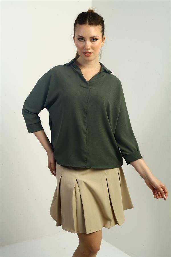 Polo Yaka Truvakar Kol Ayrobin Bluz