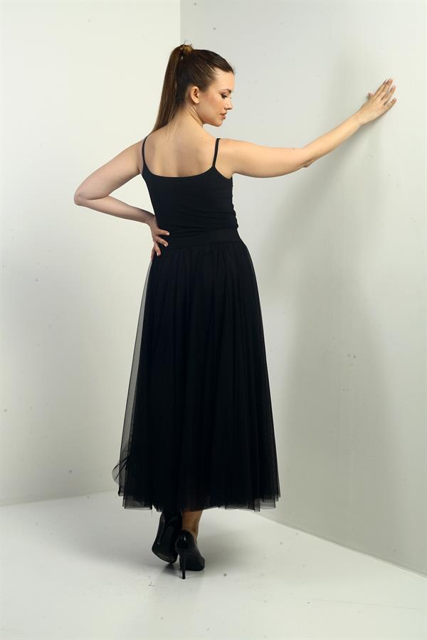 Women's Elastic Waist Lined Tulle Skirt