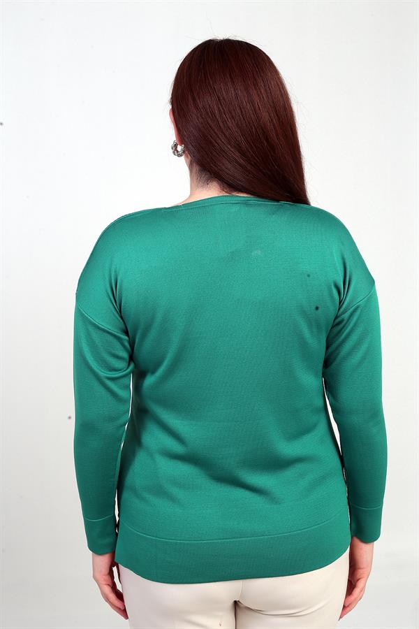 Chemisier en maille grande taille à imprimé pierre et col en V pour femme