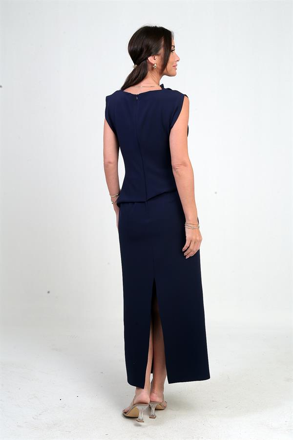 Robe midi drapée sur le devant pour femme