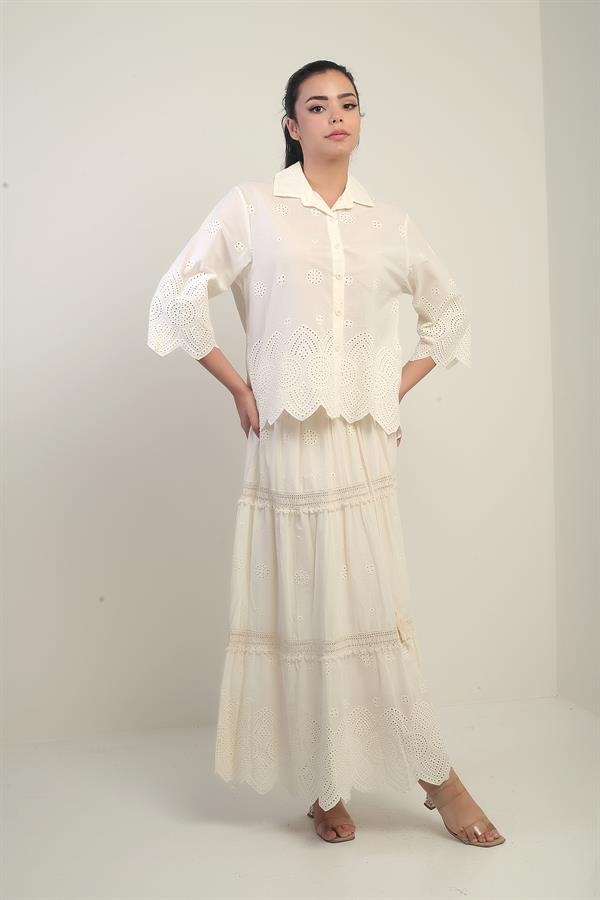 Kadın Gömlek-Etek Astarlı 2'li FistoTakım