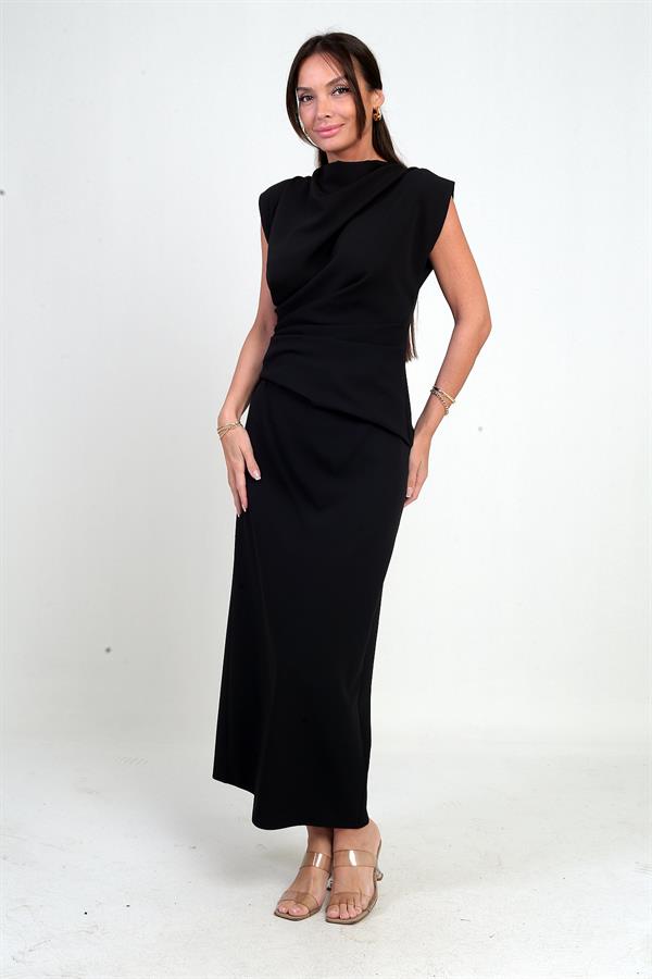 Robe midi drapée sur le devant pour femme