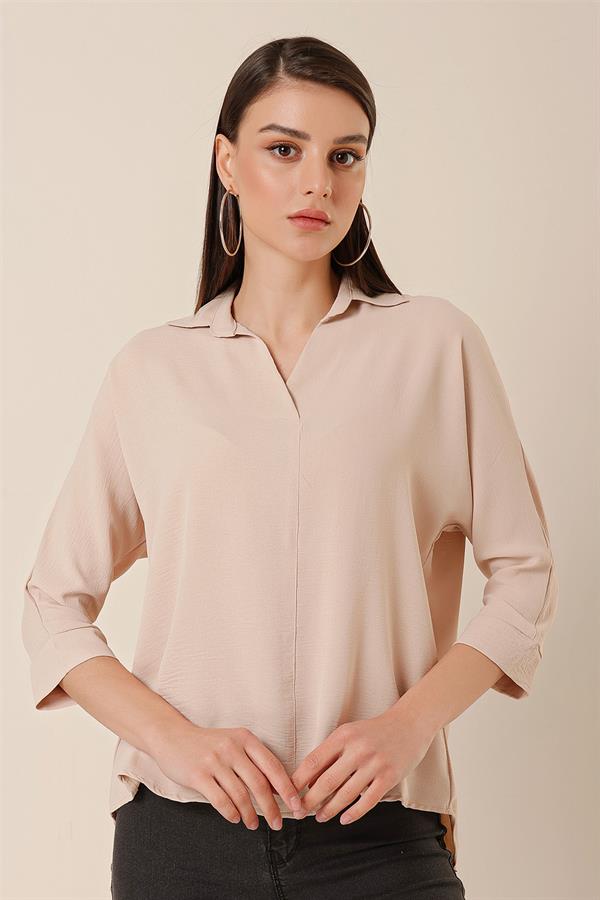 Polo Yaka Truvakar Kol Ayrobin Bluz
