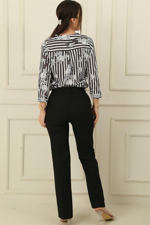 Yan Cepli Önü Pileli Palazzo Pantolon