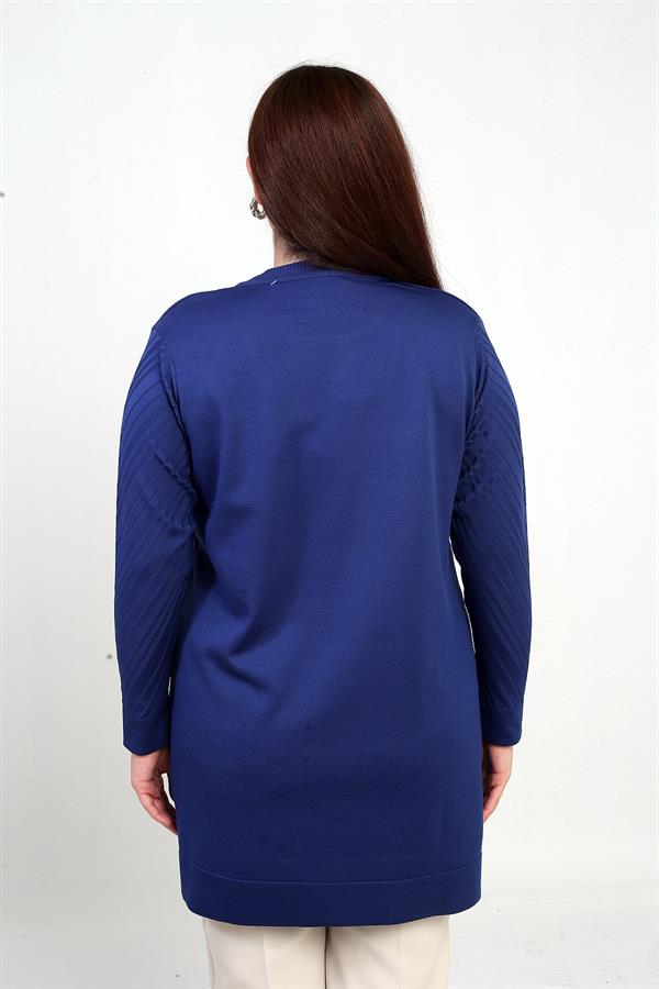 Blouse tunique grande taille à col rond pour femme