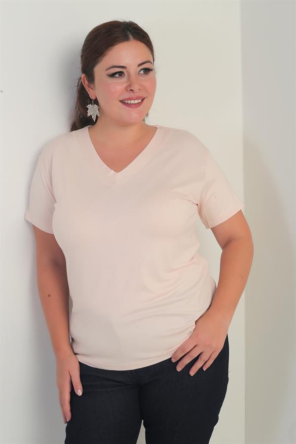 Chemisier grande taille en lycra à col en V pour femme