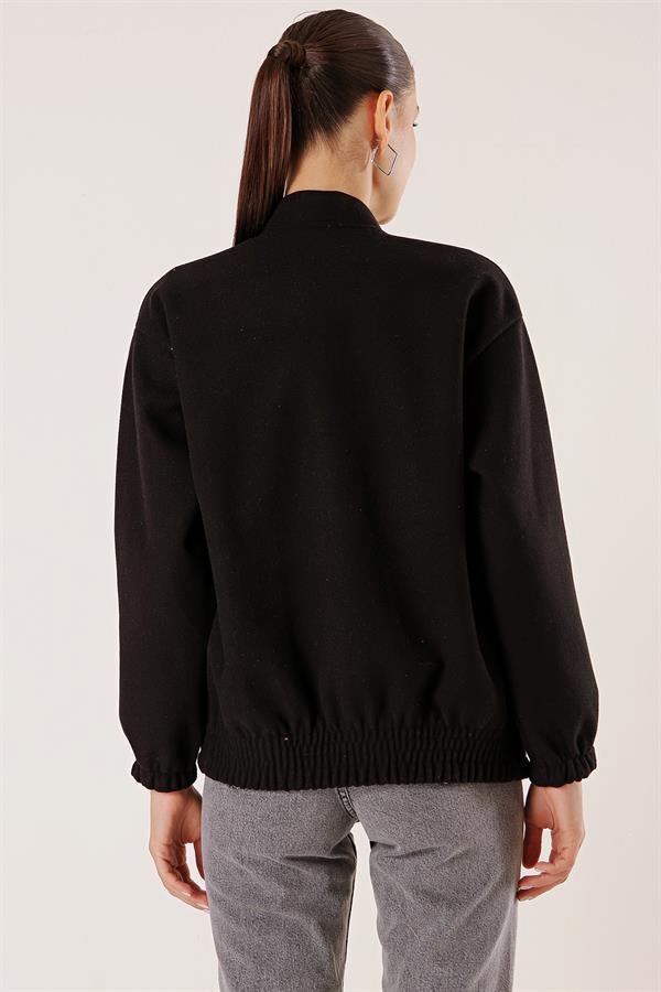 Blouson aviateur à taille élastiquée et poches plaquées