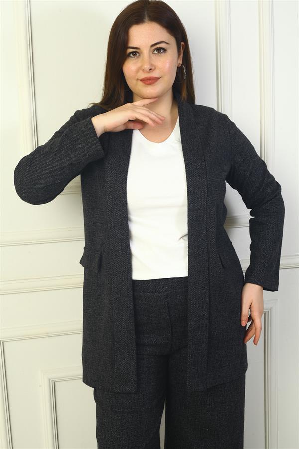 Women's Shawl Collar Snowdrop Plus Size Cashmere Jacket