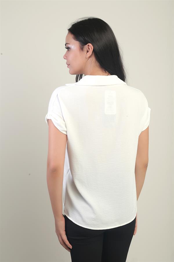 Polo Yaka Duble Kol Ayrobin Bluz