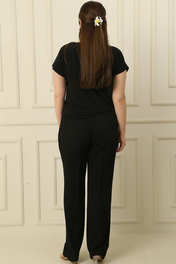 Pantalon grande taille avec taille élastique