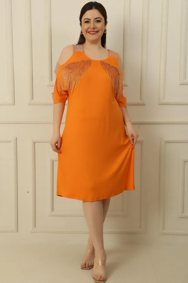 Robe en viscose grande taille sans manches, motif ailes à imprimé pierre sur le devant