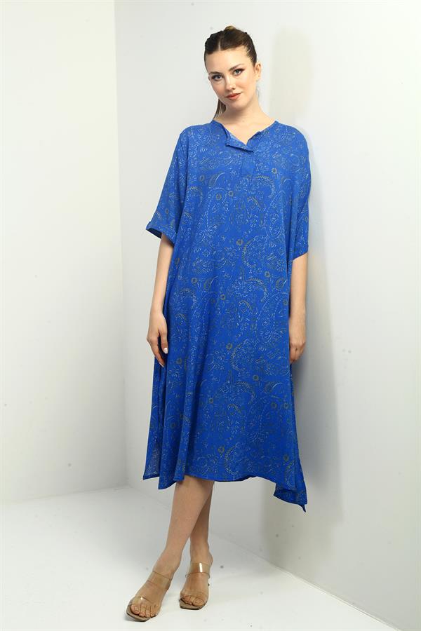 Robe oversize à motif châle pour femme avec poches