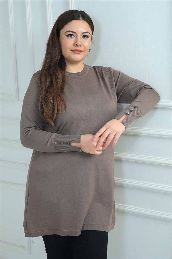 Tunique grande taille pour femme, ornée d'une tresse sur le devant, en fil froid.