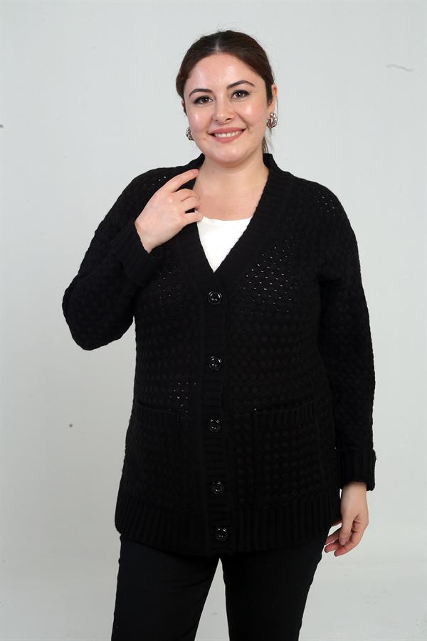 Gilet tunique à poches en maille panier pour femme