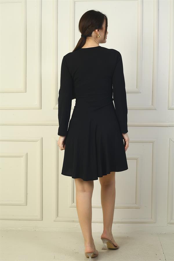 Women's U-Neck Short Crepe Dress