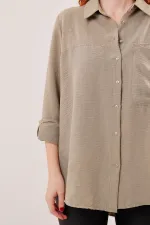 Salaş Kesim Cepli Toptan Haki Gömlek