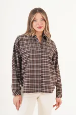 Ekose Desen Kahve Toptan Oduncu Gömlek