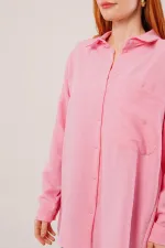 Salaş Kesim Cepli Toptan Pembe Gömlek