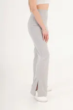 Yırtmaçlı Çan Paça Gri Toptan Pantolon