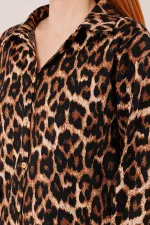 Leopar Desen Rahat Kalıp Toptan Gömlek