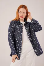 Eskitme Görünümlü Denim Toptan Mavi Gömlek