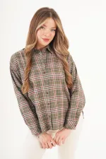 Ekose Desen Haki Toptan Oduncu Gömlek