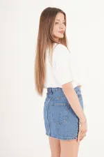 Jupe mini en jean scintillant ornée de pierres, vente en gros