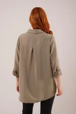 Salaş Kesim Cepli Toptan Haki Gömlek