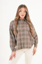 Ekose Desen Haki Toptan Oduncu Gömlek