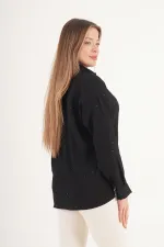 Payet Geçişli Siyah Toptan Gömlek