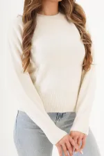 Bisiklet Yaka Düz Model Toptan Taş Kazak