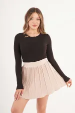 İçi Şortlu Beli Lastikli Toptan Taş Etek